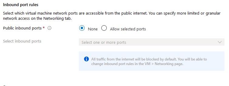 disallow selected ports