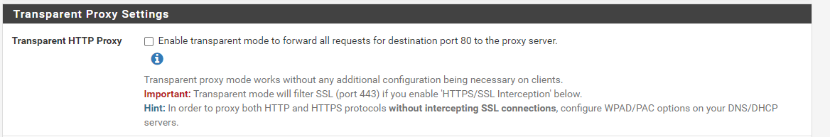 Http transparent proxy