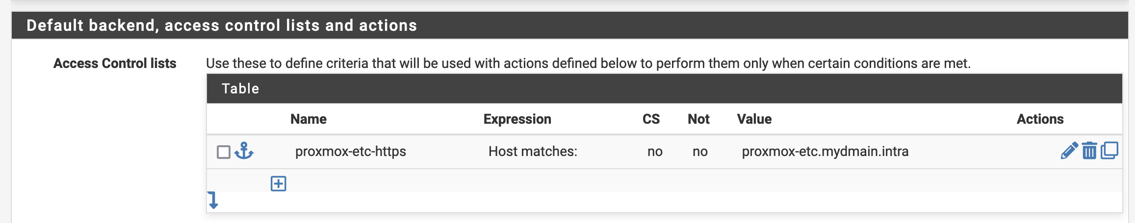 HAProxy frontend